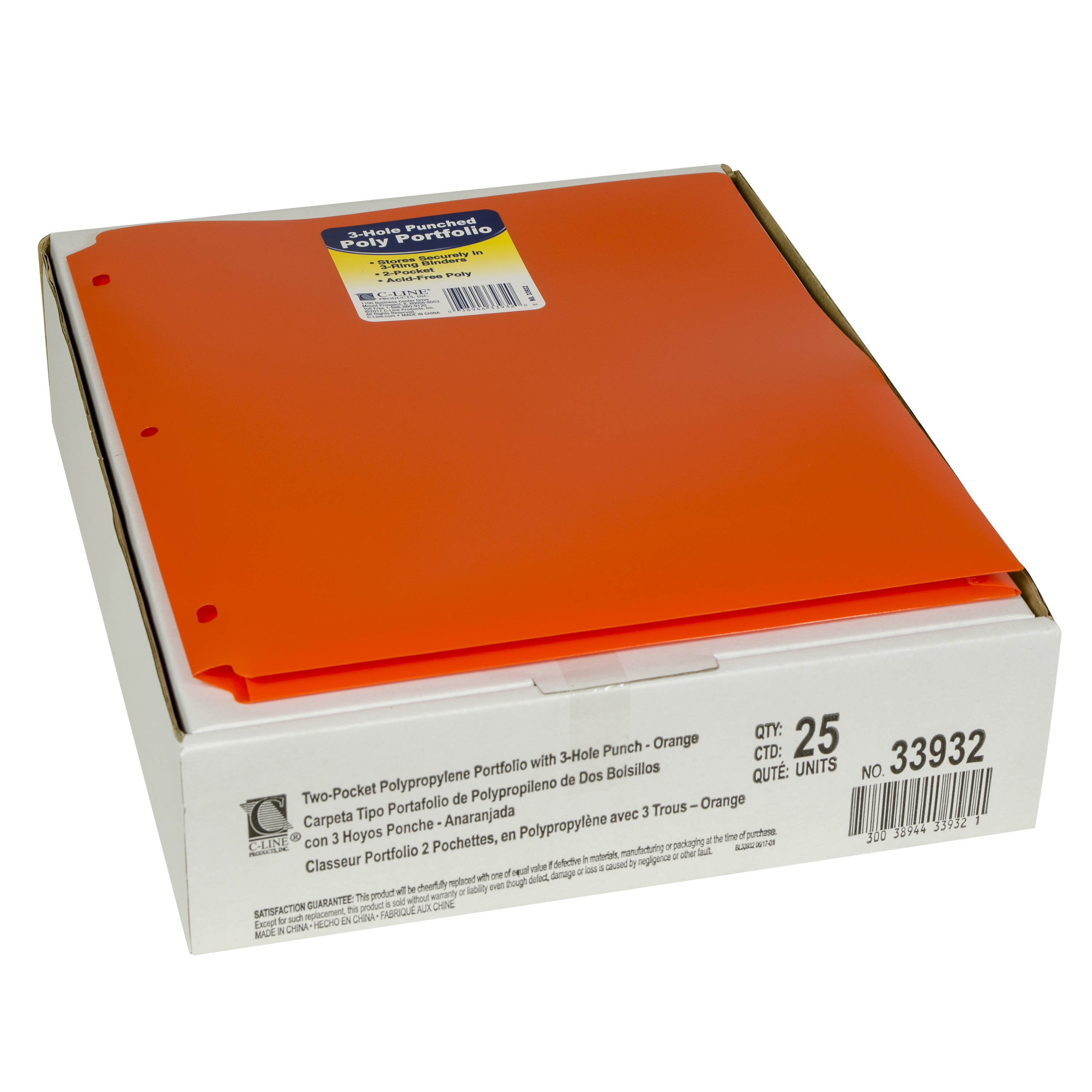 Bulk Buy Two-pocket poly portfolio w/three-hole punch, heavyweight