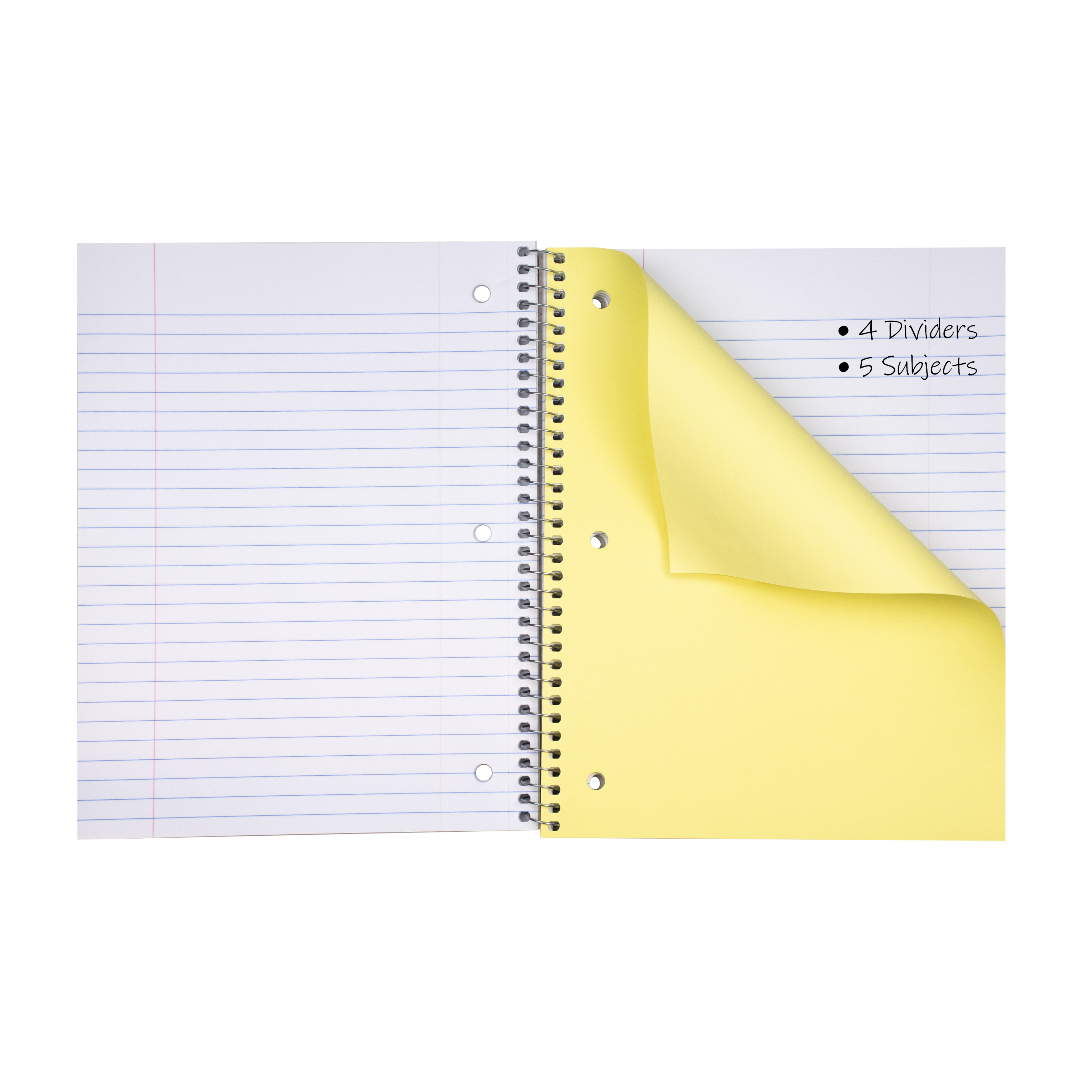 Bulk Buy Notebook, 5 sub, wide rule, perf, 180 ct., assorted colors , 1 ...