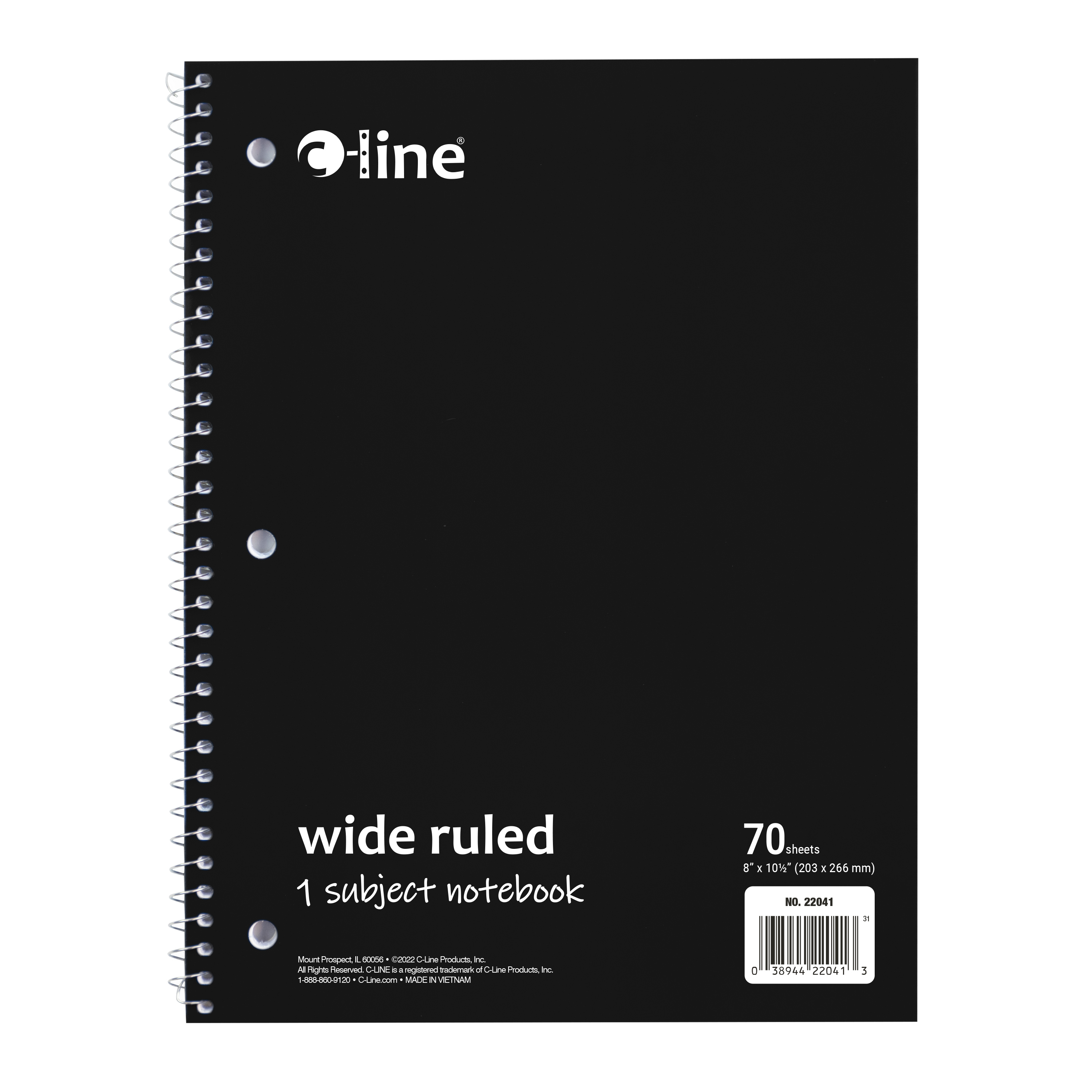 Sharp Sub Notebook Bulk Buy Notebook, 1 sub, wide rule, perf, 70 ct., black, 1/EA 22041 ...